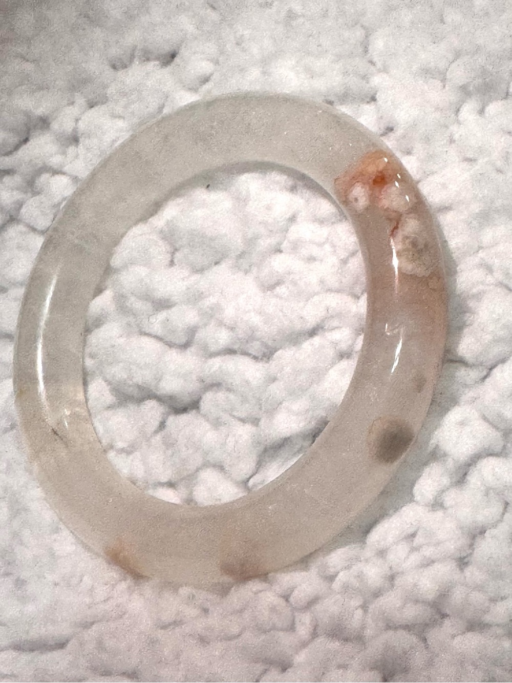 Nature Untreated Agate Bangle Floating Flowers Jade Bracelet - Picture 7 of 8